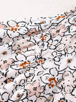 Floral Print Frilled Puff Sleeve Button Down Shirt