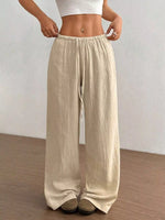 Full Size Drawstring Wide Leg Pants Plus Size