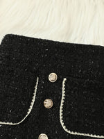 Children's Openwork Top and Tweed Skirt Set