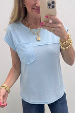 Waffle Knit Pocket T-Shirt