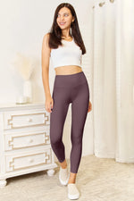 Double Take Wide Waistband Sports Leggings - Ladyez