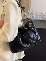 Ruched Leather Shoulder Bag