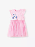 Children's Unicorn Ruffle Sleeve Tulle Dress