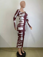 Tie-Dye Long Sleeve Maxi Dress