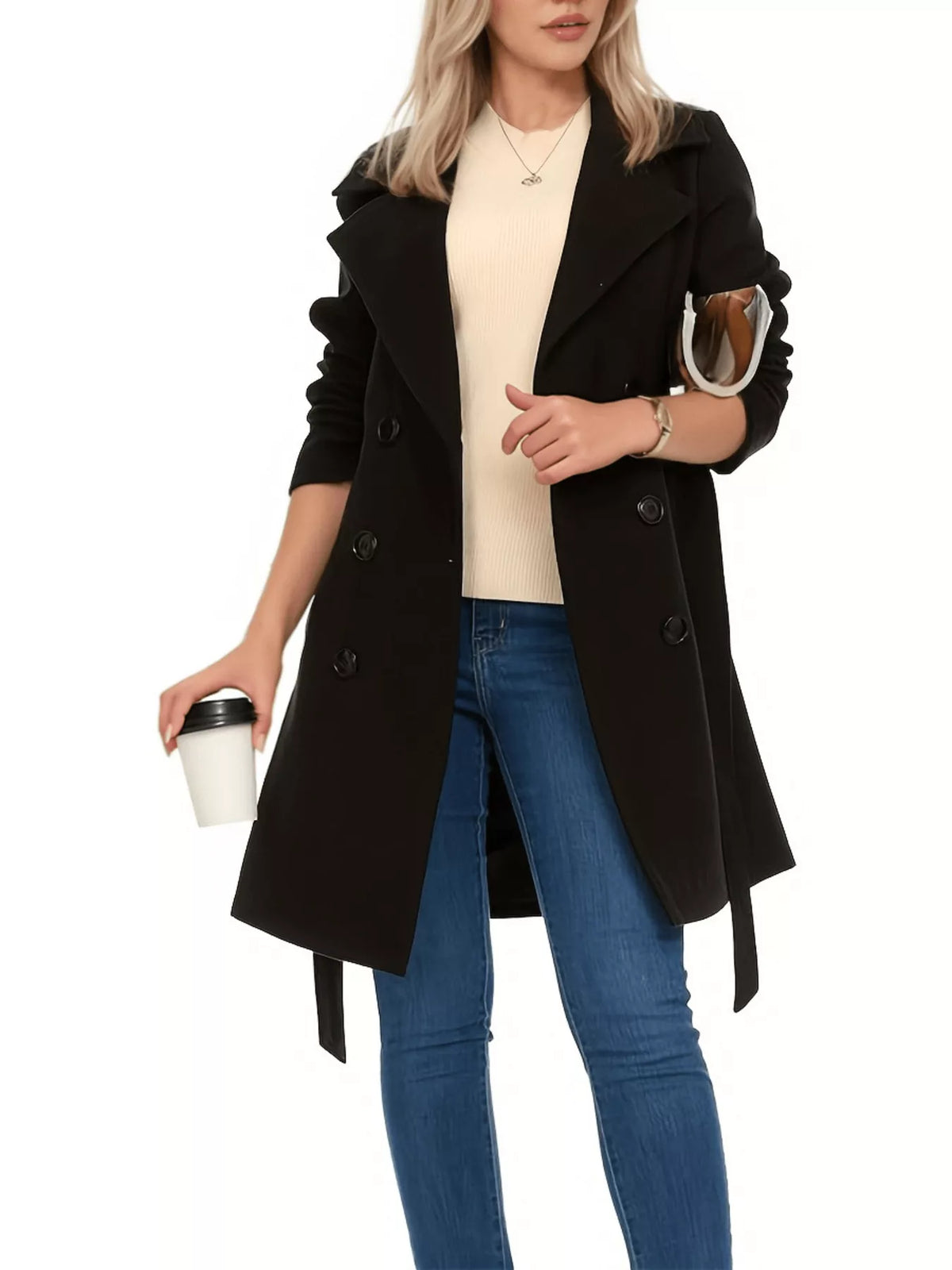 Double Breasted Long Sleeve Coat