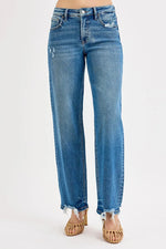 RISEN Full Size Mid Rise Baggy Jeans Plus Size - Ladyez