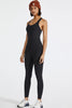 Crisscross Back Wide Strap Active Jumpsuit