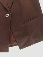 One Button Sleeveless Top and Pants Set