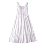 French Retro Lace Bowknot Decoration Square Collar Vest Dress Cami Dress Summer Slim Fit A Line Dress Women