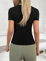 Devine Scoop Neck Short Sleeve T-Shirt - Ladyez