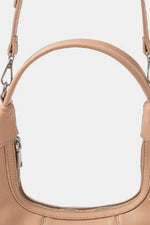Fame Faux Leather Round Multi Panel Hand Bag