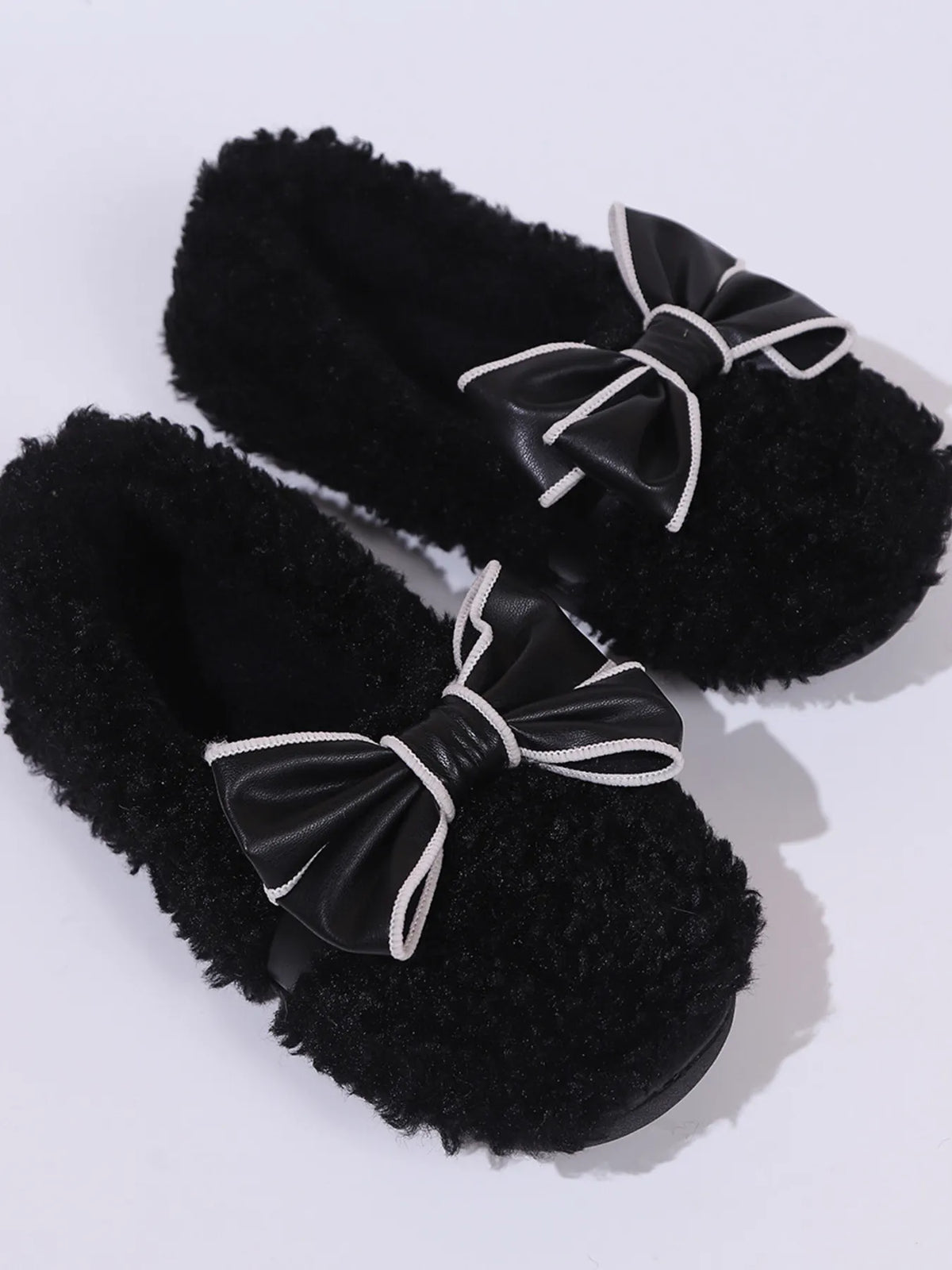 Cozy Bow-Knot Fluffy Indoor Slippers - Ladyez