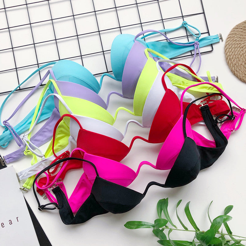 Sexy V-bar Underwired Bra Cup Thong Bikini 2025 Women Swimwear Female Swimsuit Two-pieces Bikini Set High Cut Bathing Suit Swim