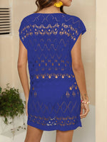 Openwork Round Neck Cover-Up - Ladyez