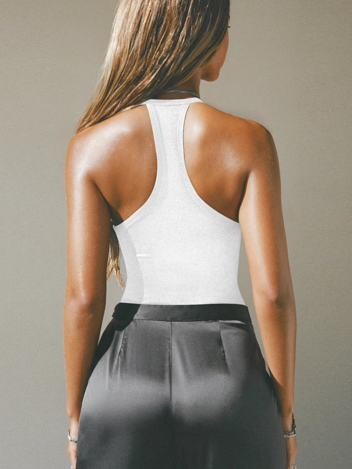 Cutout Ribbed Tank Top - Ladyez