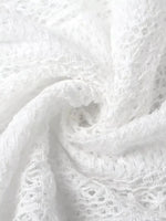 Lace Notched Long Sleeve Shirt