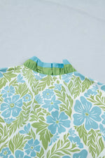 Floral Print Ruffle Hem Button-Up Mini Dress