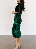 Ruched Surplice Half Sleeve Dress - Ladyez