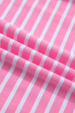 Stripe Round Neck Drop Shoulder Short Sleeve Loose Top