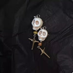 Skull Cross Drop Earrings