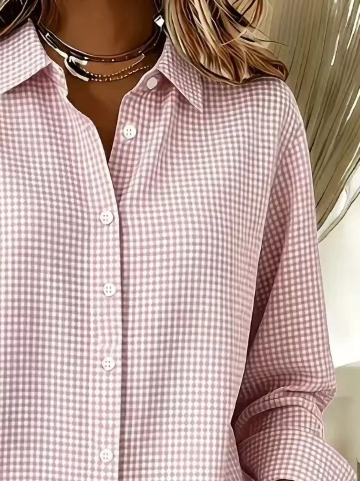 Full Size Plaid Button Up Long Sleeve Shirt Plus Size