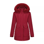 Full Size Fur Hooded Warm Winter Parka Outerwear Plus Size