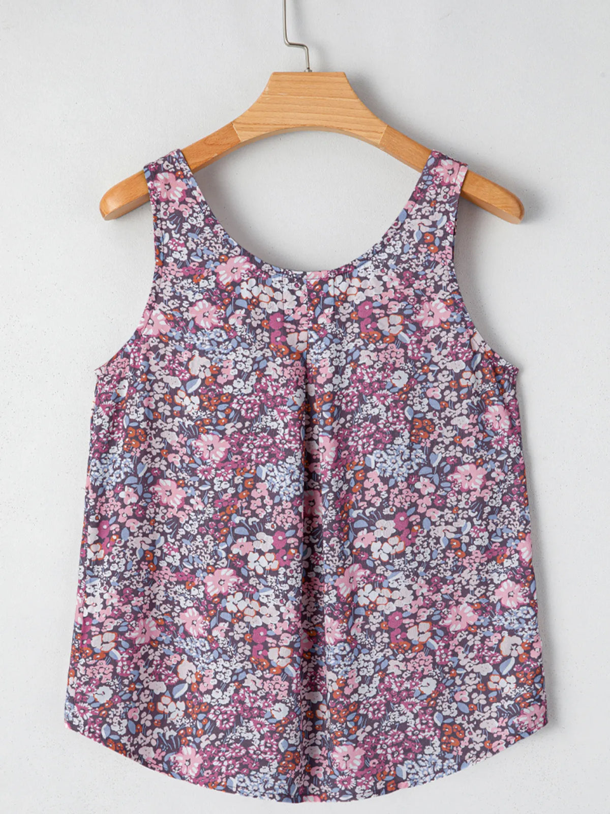 Floral Print Button Front Tank Top