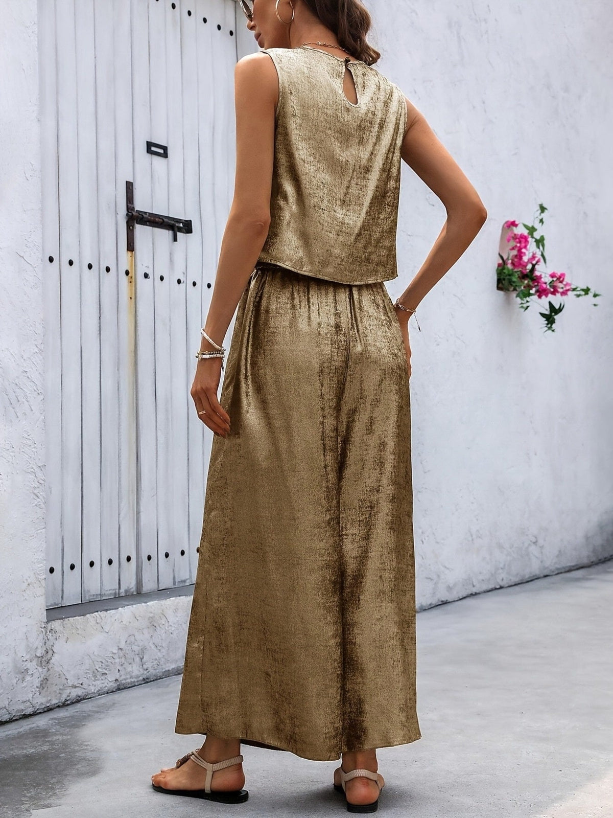 Round Neck Tank and Pants Set