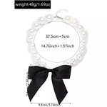 Pearl Choker Necklace with Bow Accent