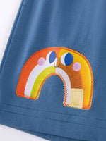 Children's Striped Tee & Rainbow Shorts Set