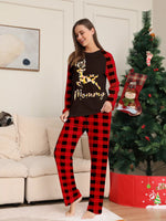 Full Size Family Matching Christmas Pajamas Set with Reindeer Graphic Plus Size