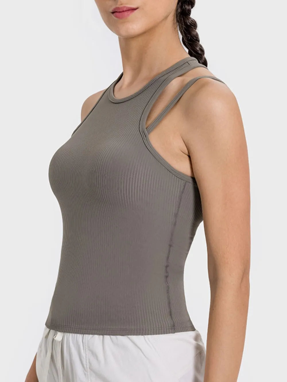 Millennia Cutout Round Neck Racerback Active Tank - Ladyez
