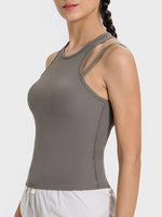 Millennia Cutout Round Neck Racerback Active Tank - Ladyez
