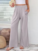 Elastic Waist Wide Leg Pants