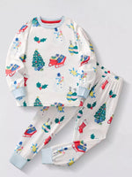 Children's Christmas Round Neck Top and Pants Set