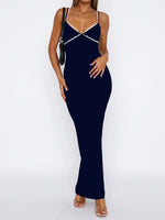 Lace Detail Slim Fit Bodycon Maxi Dress - Ladyez