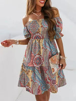 Off Shoulder Smocked Summer Dress