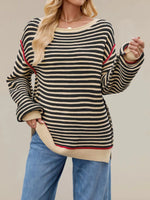 Oversized Striped Dropped Shoulder Sweater
