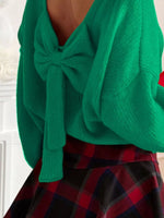 Back Bowknot Long Sleeve Sweater