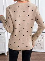 Polka Dot Crew Neck Sweater