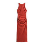 Summer Back Cross Hanging Collar Sleeveless Dress Women