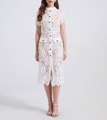Women Spring Summer Stretch Lace Elegance Spliced Short Sleeve Dress High Fanny Pack Hip Dress