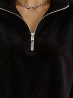Full Size Quarter-Zip Fleece Sweatshirt Plus Size