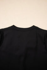 Short Sleeve Notched Blouse - Ladyez