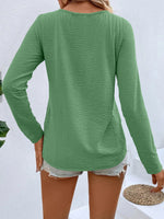 Full Size V-Neck Long Sleeve T-Shirt Plus Size