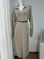 Fall Winter Scissors Collar Soft Woolen Long Elegant All Match Loose Maxi Dress