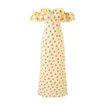 Romantic Floral Flounce Lace Tube Top Cinched Waist Slim Fit Dress Women Summer Seaside Holiday Maxi Dress