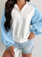 Color Block Snap Buttons Sweatshirt