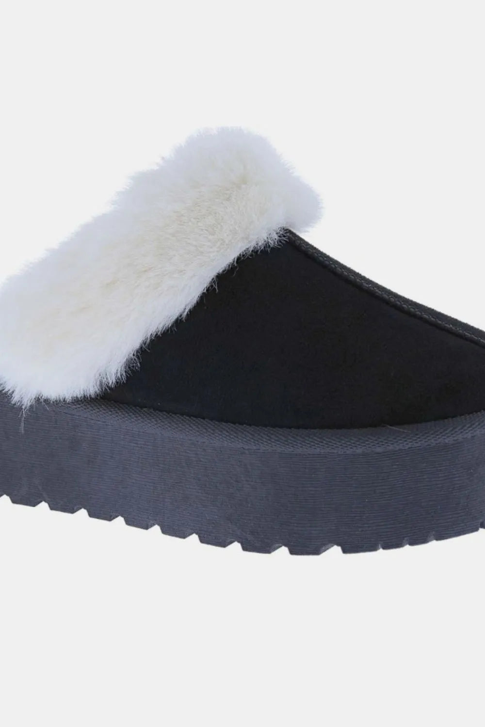 Weeboo Thick Bottom Fur Trim Snow Slippers - Ladyez