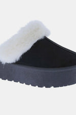 Weeboo Thick Bottom Fur Trim Snow Slippers - Ladyez